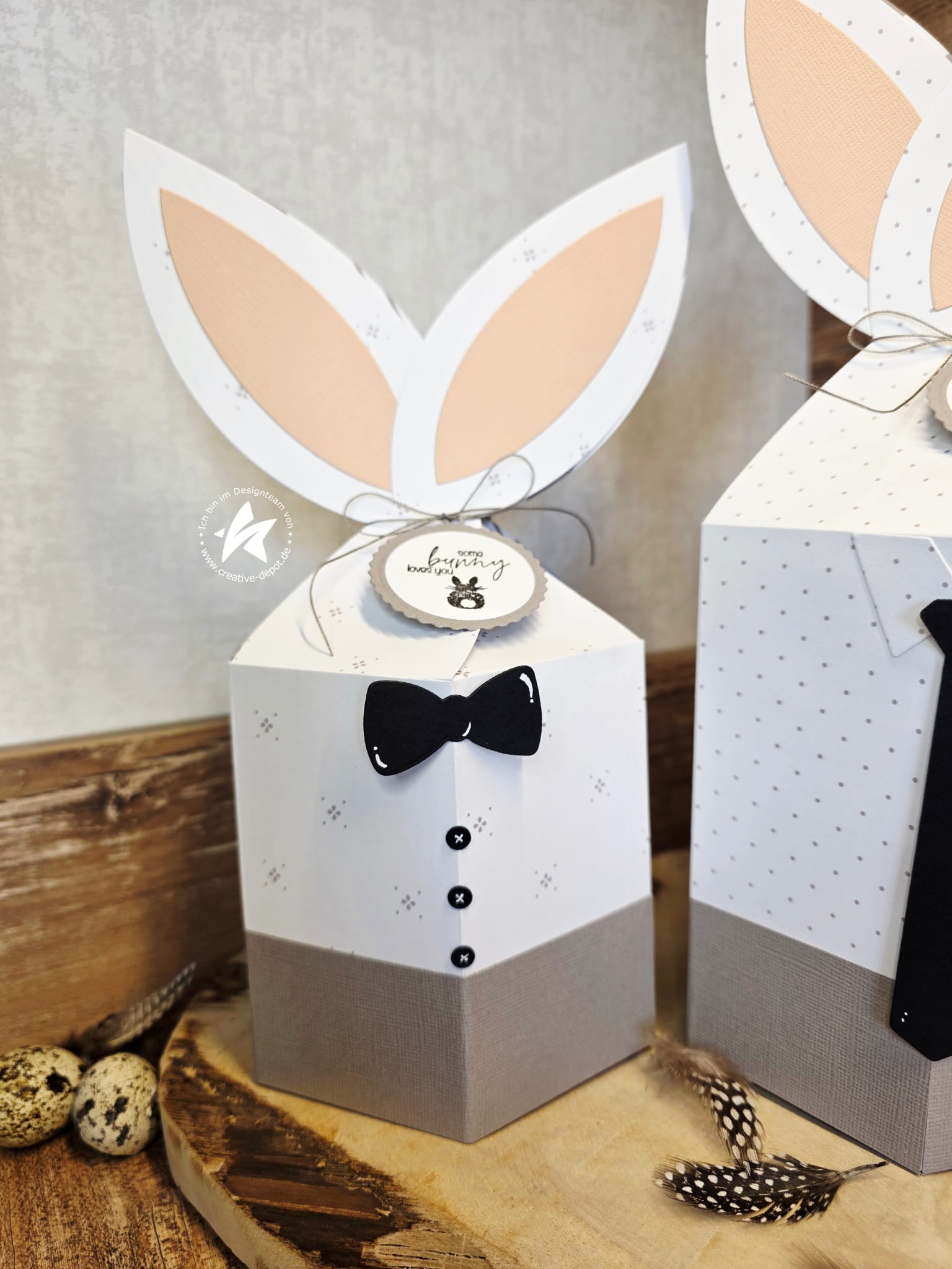 Sechseckbox mit Hasenohren